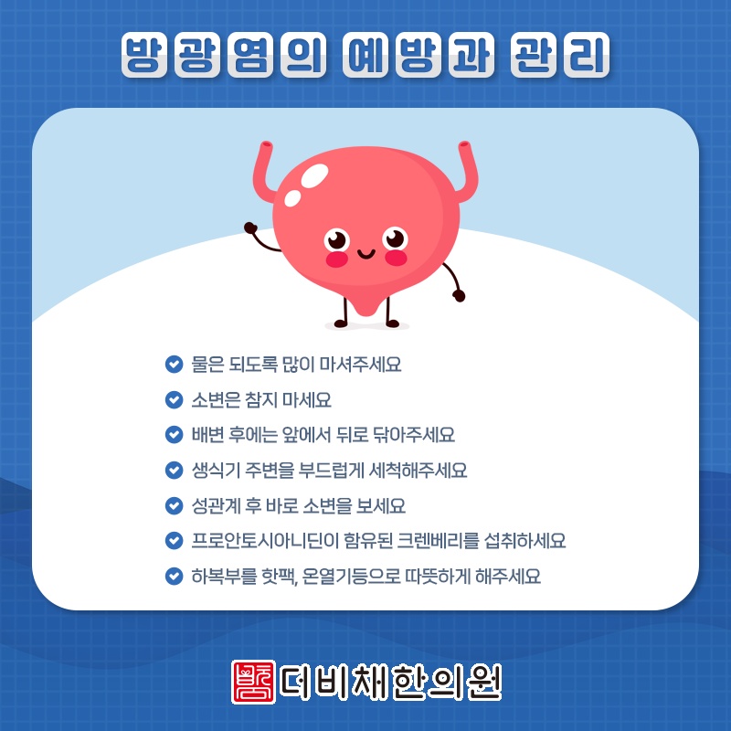 만성 방광염의 특성을 고려한 지속적인 관리 방법